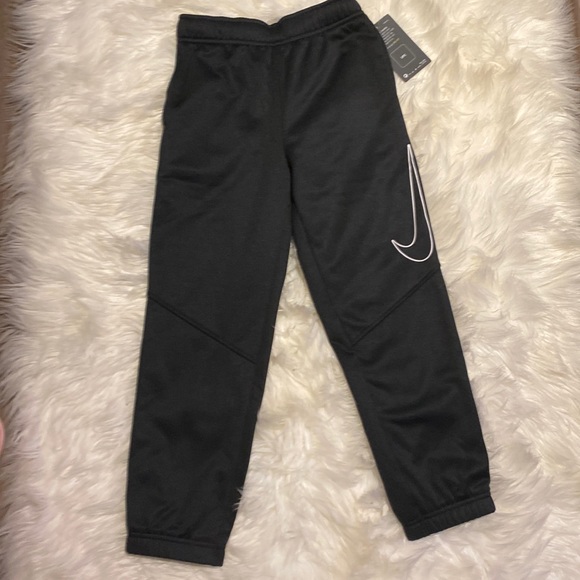 Nike Other - Nike Boys Size 7 Dri-fit Black Jogging Running Gym Pants with White Logo NWT